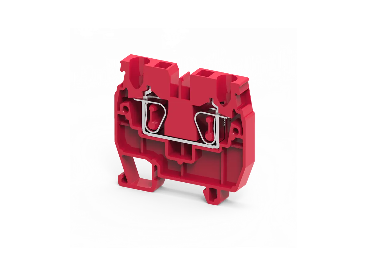 2.5mm2 FEED THRU SP CL TB DIN15 RAIL RED - CXM2.5R