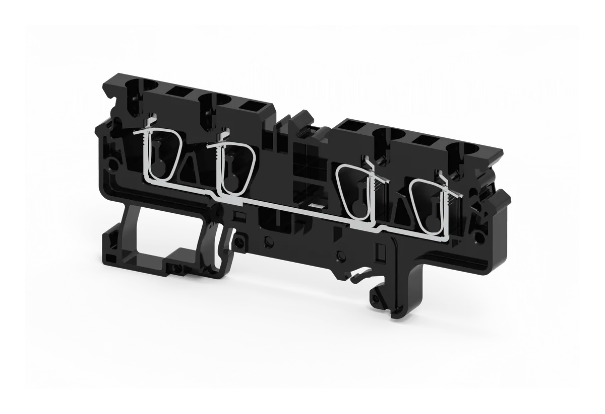 CX2.5/4BK 2.5 mm2 FEED THRU SP CL 4 WIRE TB BLACK EA - CX2.5/4BK