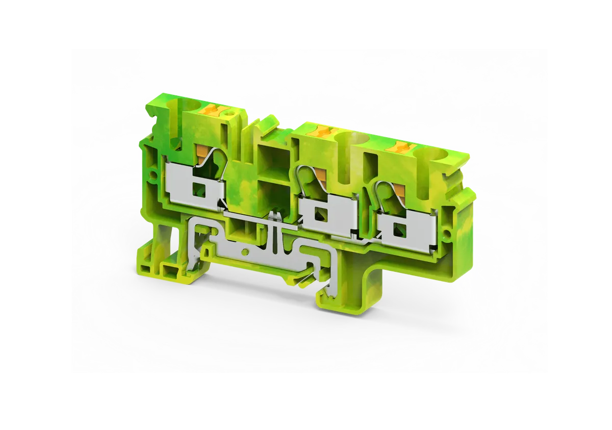 3 Wire Push In Ground Terminal Block, 10mm² – CPG6/10/3