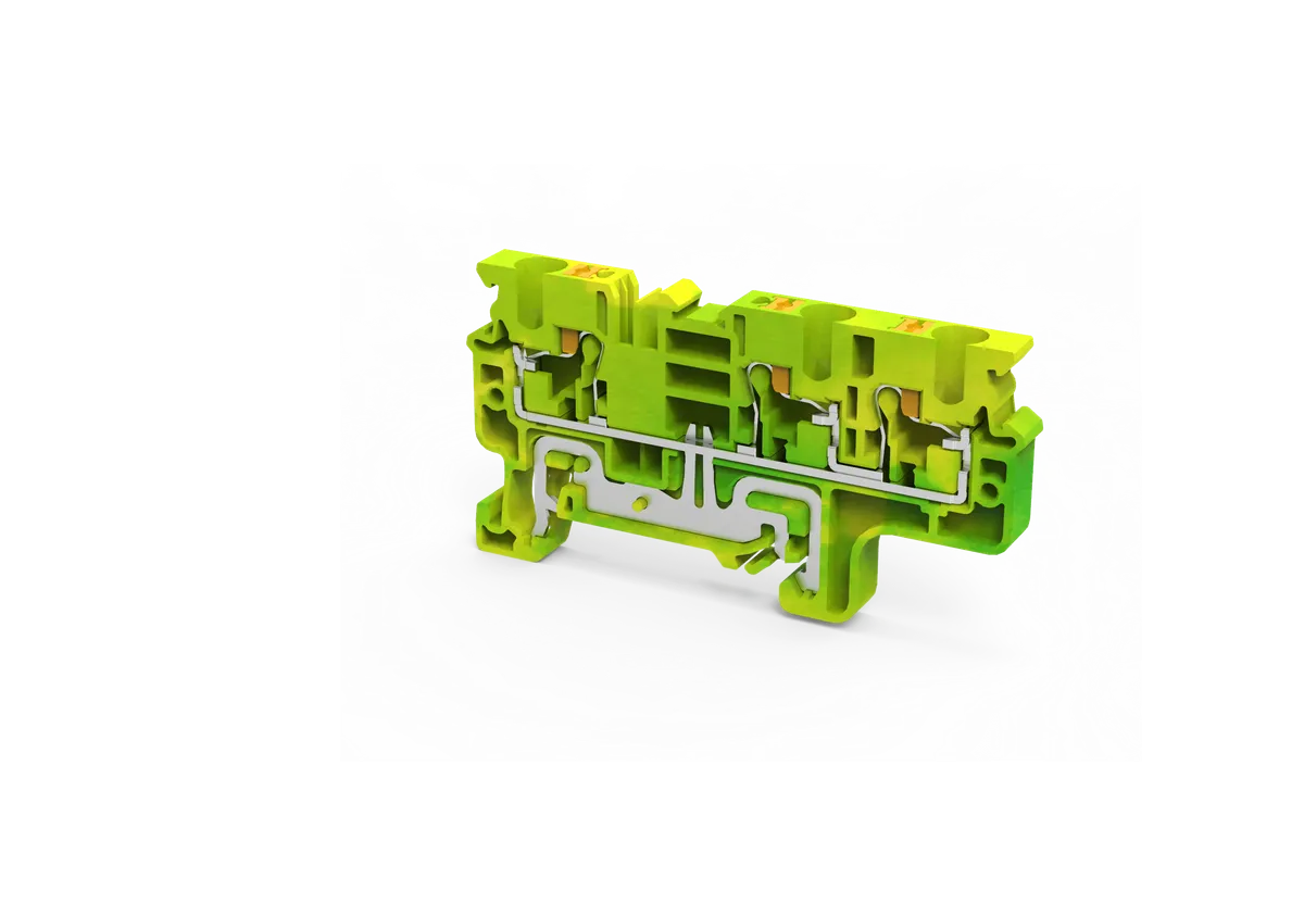 3 Wire Push In Ground Terminal Block, 4mm² – CPG4/3