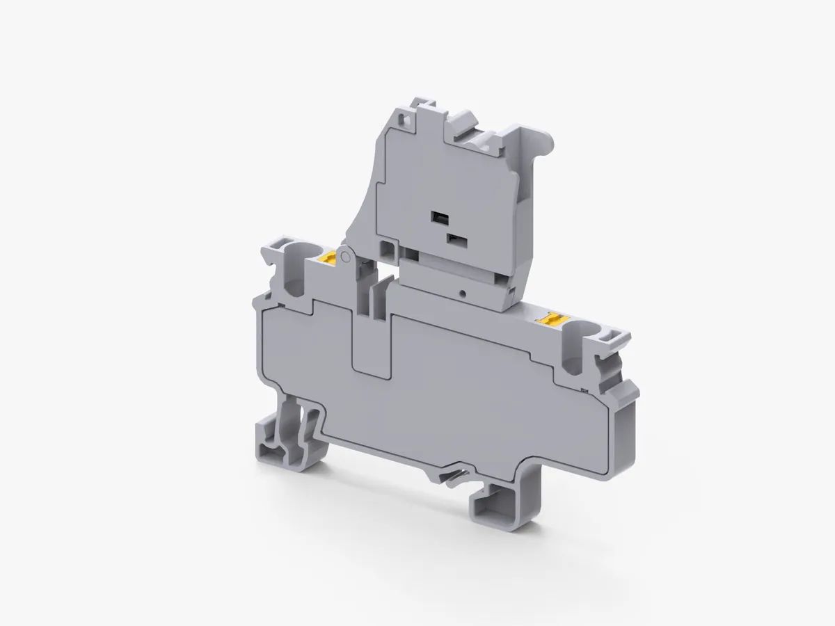 2 Level Push In Spring Clamp Disconnect Fuse Terminal Block 110–240V, 2.5mm² – CPDLFK2.5L110-240V