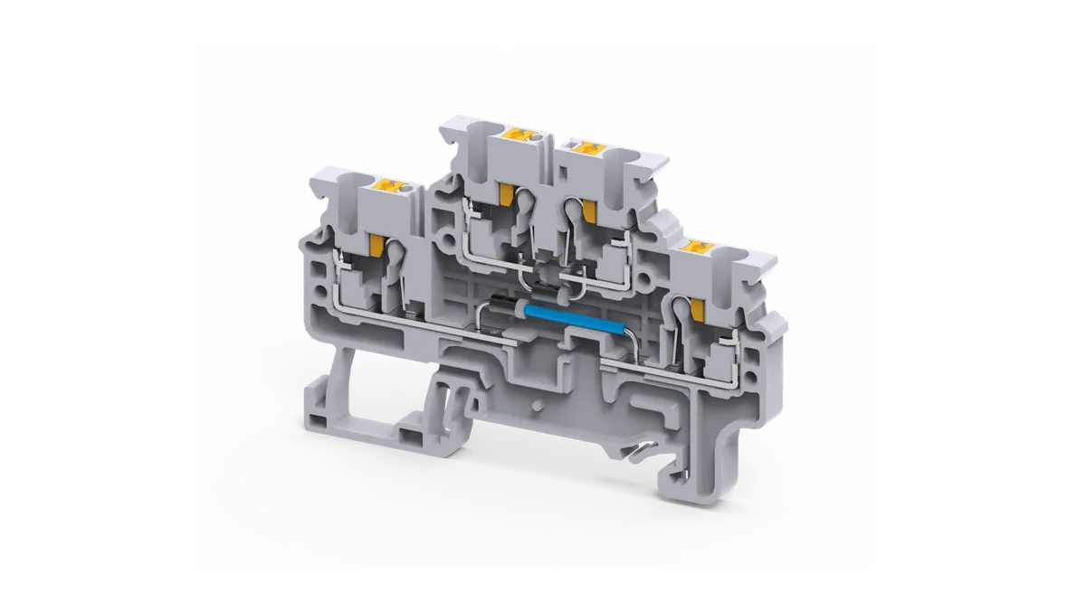 2 Level Push In Spring Clamp Double Diode Terminal Block, 2.5mm² – CPDL2.5(E)DD5