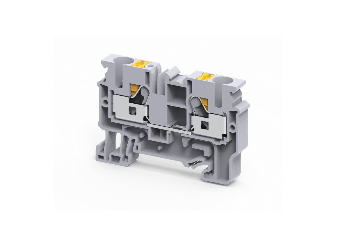 Feed Through 4 Wire Push In Terminal Block Yellow, 4mm² – CP4/4Y