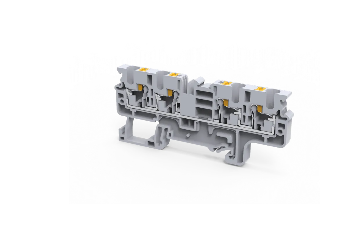 Feed Through 4 Wire Push In Terminal Block Black, 4mm² – CP4/4BK