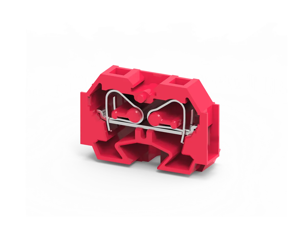 Panel Mount Side Entry Spring Clamp Terminal Block, 4mm², Red – CM4SR