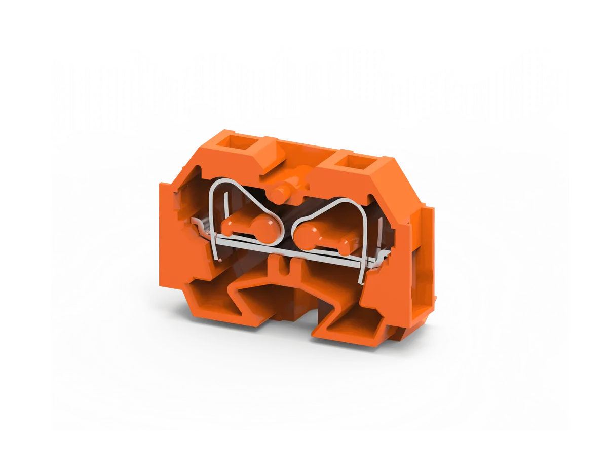 Panel Mount Side Entry Spring Clamp Terminal Block, 4mm², Orange – CM4SO
