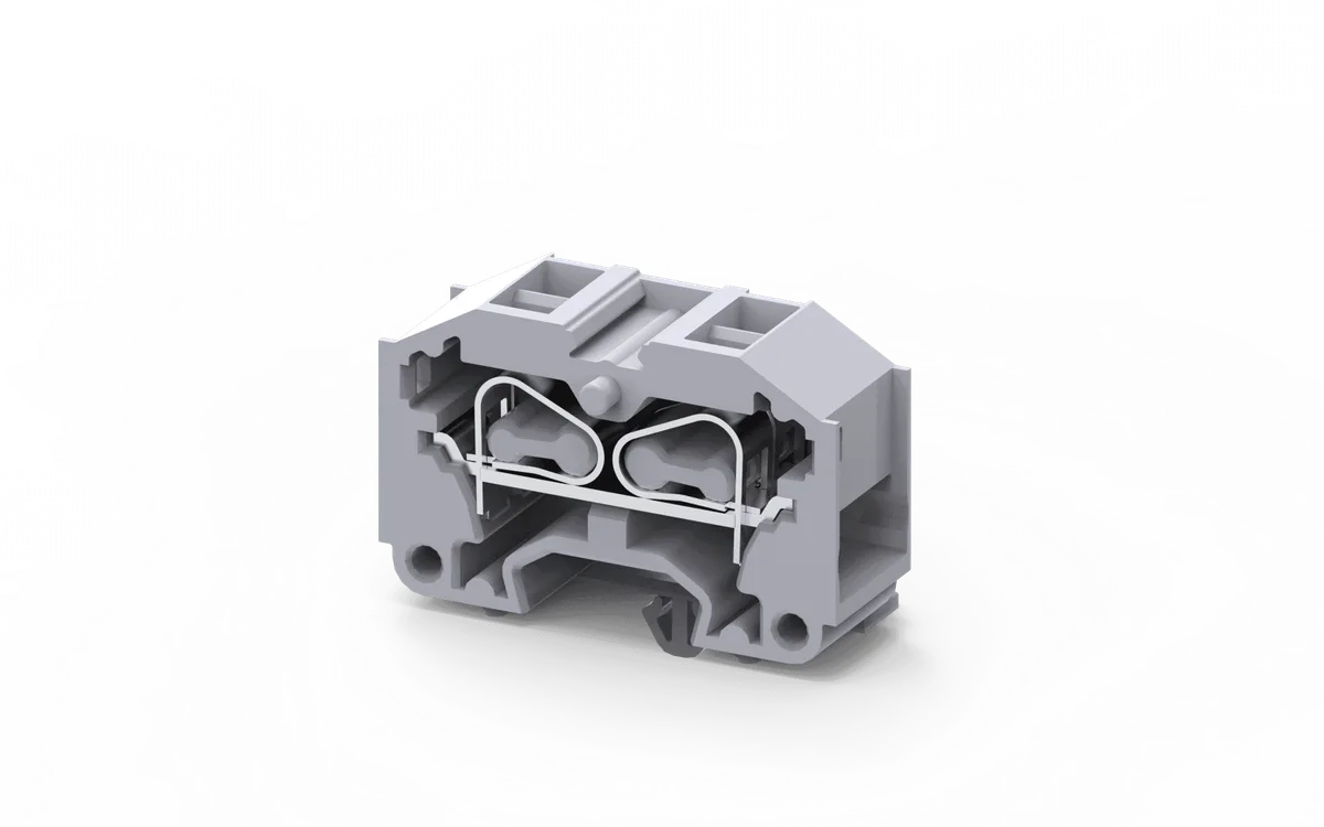 Panel Mount Side Entry Terminal Block Mounting Foot, 4mm², 4 Wire, Grey – CM4S2LF