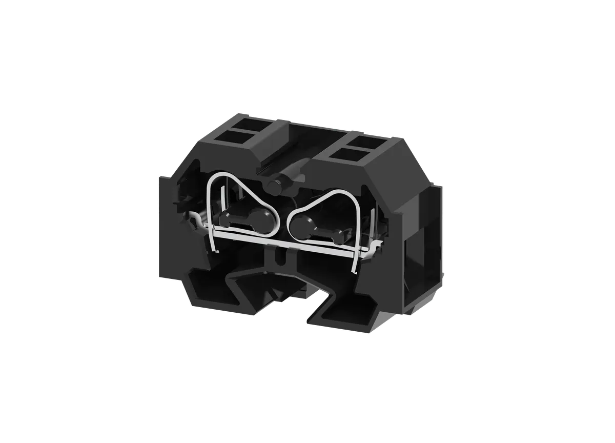 Panel Mount Side Entry Spring Clamp Terminal Block, 4mm², 4 Wire, Black – CM4S2BK
