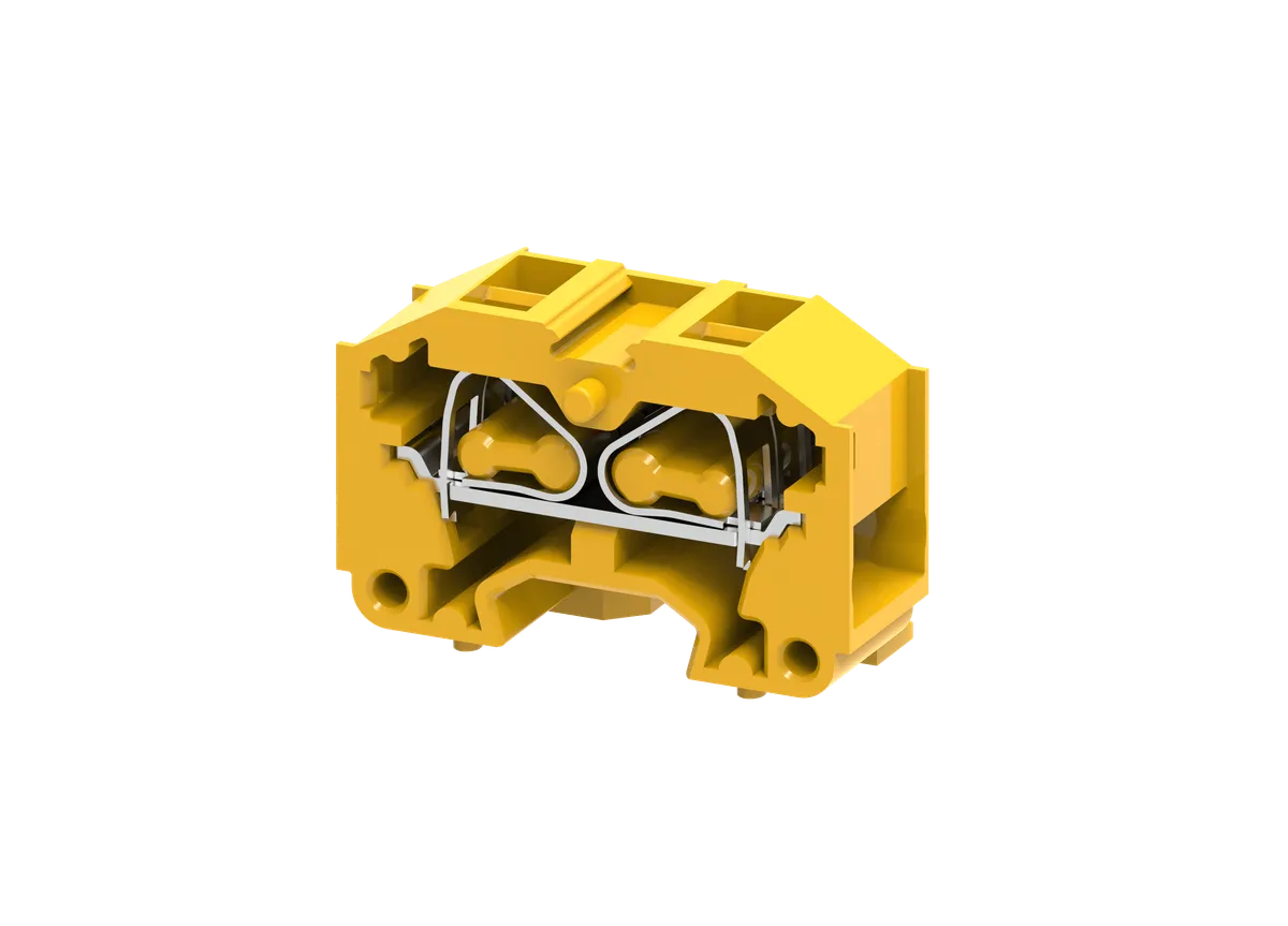 Panel Mount Spring Clamp Terminal Block, 2.5mm², Yellow – CM2.5SY