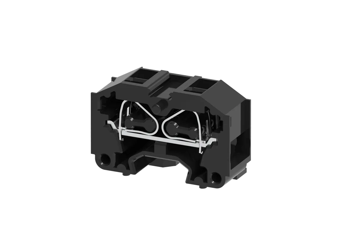 2.5mm² 2-Wire Panel Mount Spring Clamp Terminal Block, Black – CM2.5SBK