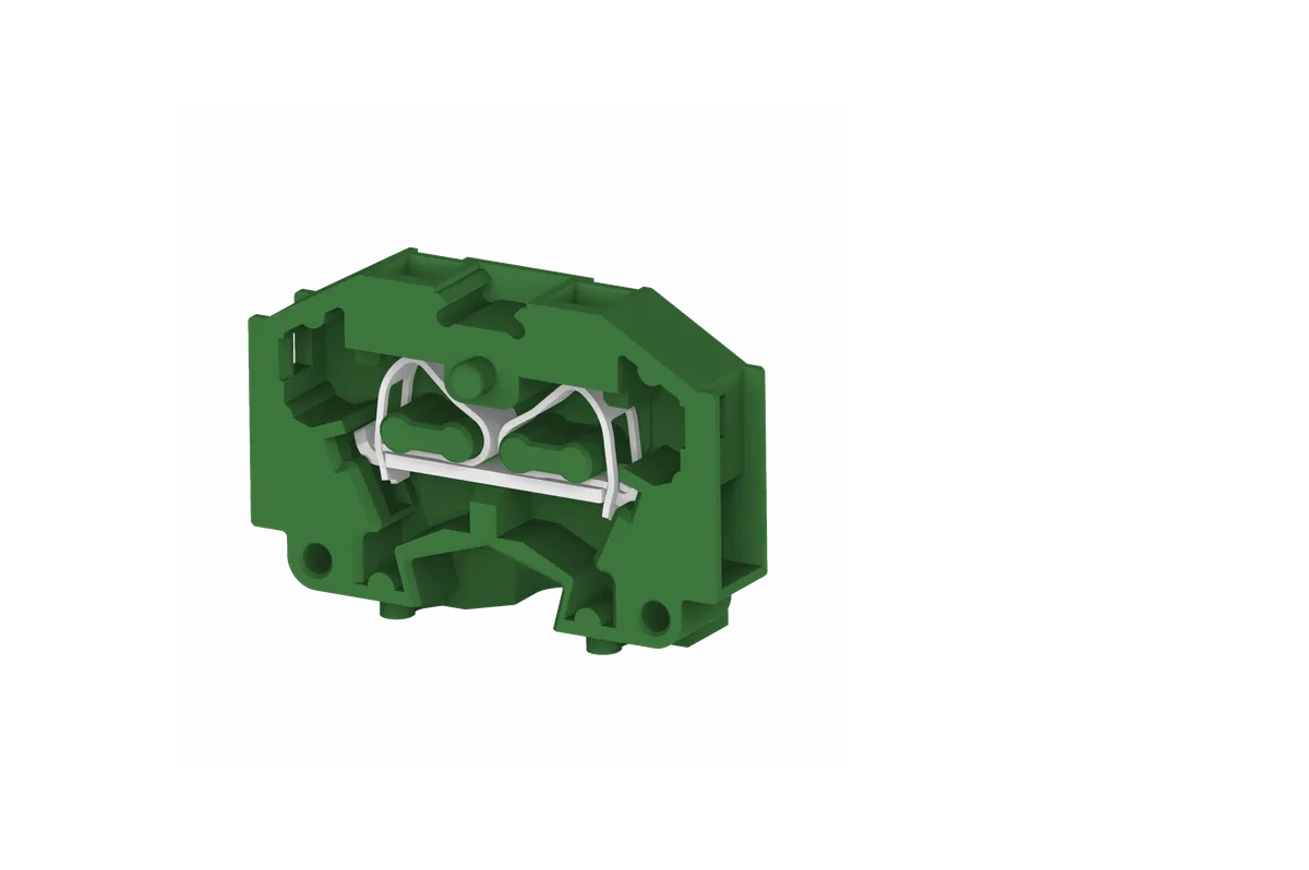 1.5mm² 2-Wire Panel Mount Spring Clamp Terminal Block, Green – CM1.5SGN