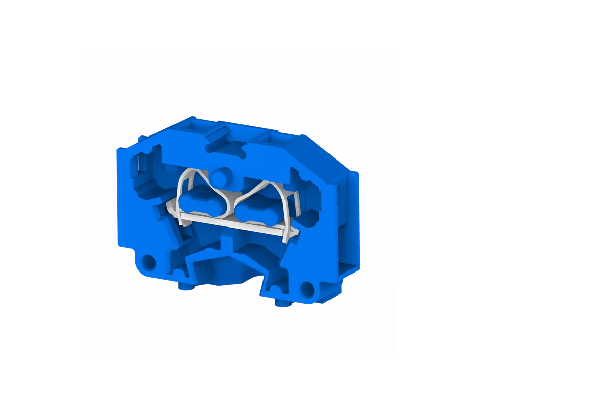 1.5mm² 2-Wire Panel Mount Spring Clamp Terminal Block, Blue – CM1.5SBU