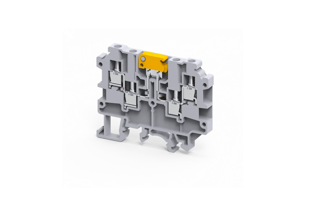 4-Wire Knife Disconnect Screw Clamp Terminal Block, 4mm² – CKT4U/4