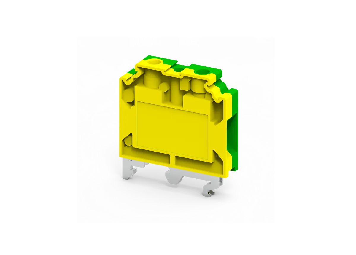 Ground Terminal Block, 10mm² Screw Clamp for DIN 32/35 Rail – CGT10U