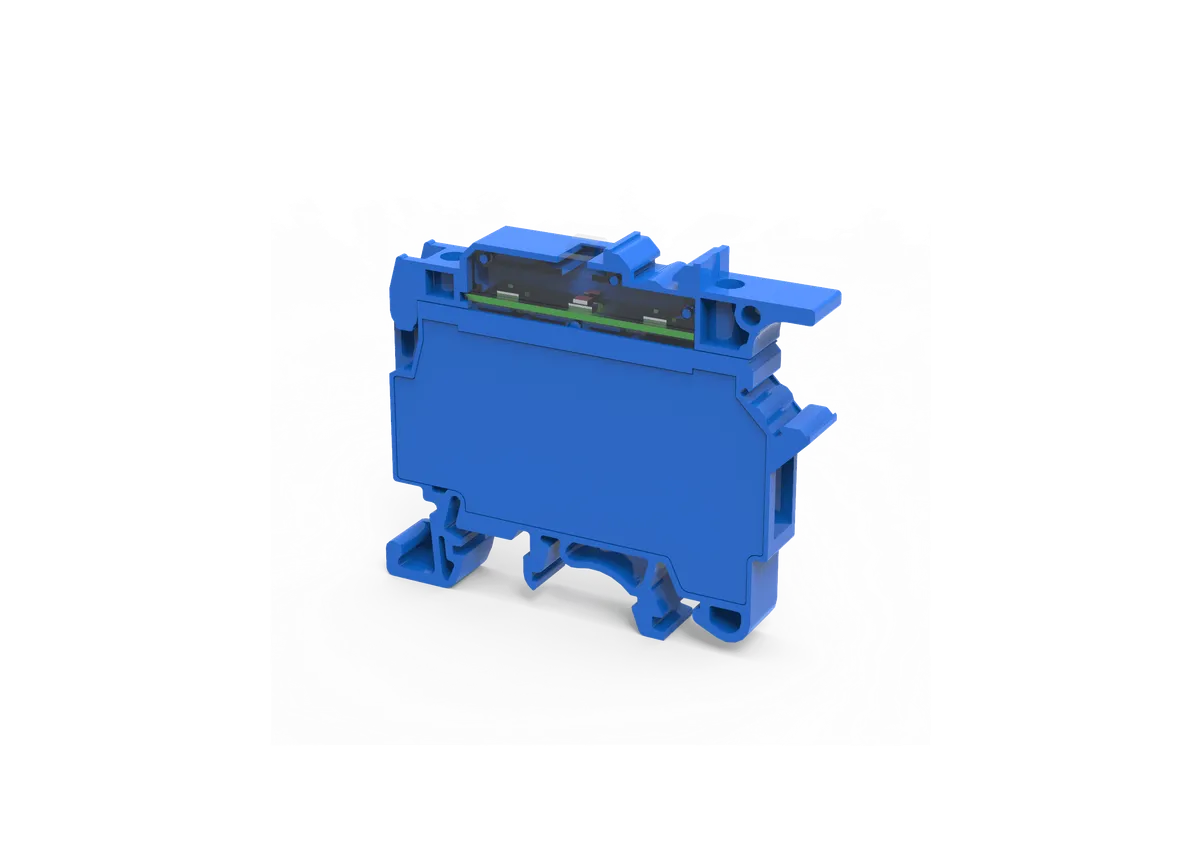 4mm² LED Fuse Screw Clamp Terminal Block, Blue, 110–240V – CF4UL110240VBU