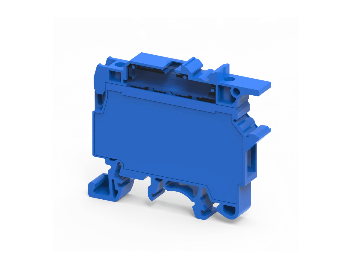 4mm² Ø5x20mm Fuse Screw Clamp Terminal Block, Blue – CF4UBU