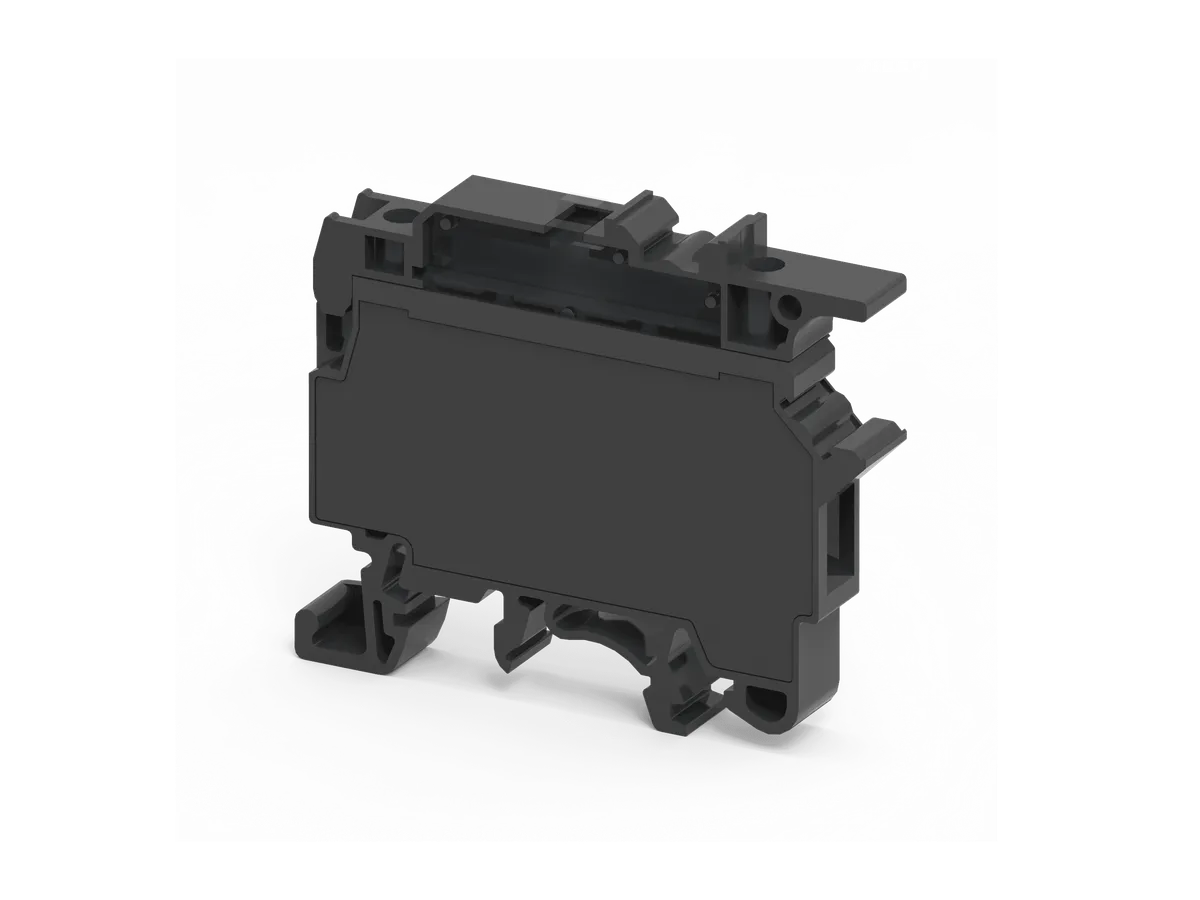 4mm² Ø5x20mm Fuse Screw Clamp Terminal Block, Black – CF4UBK
