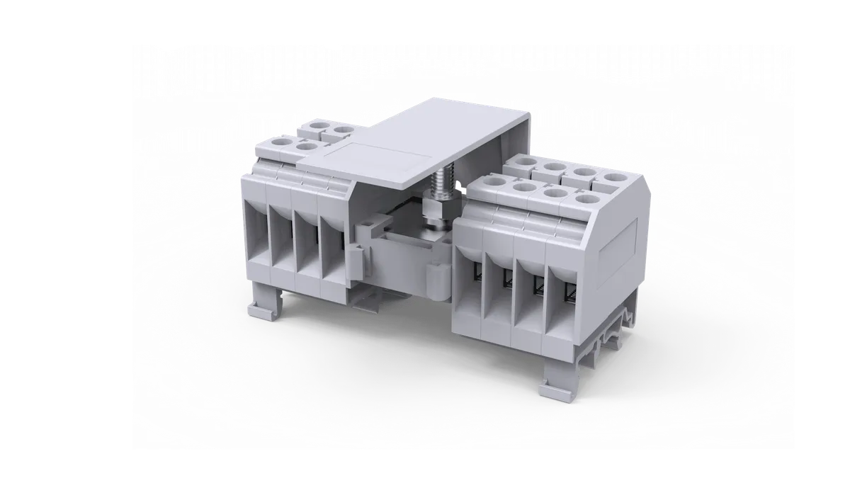 Red 1×25mm² Input, 12×6mm² Output Distribution Block – CDB6/3R