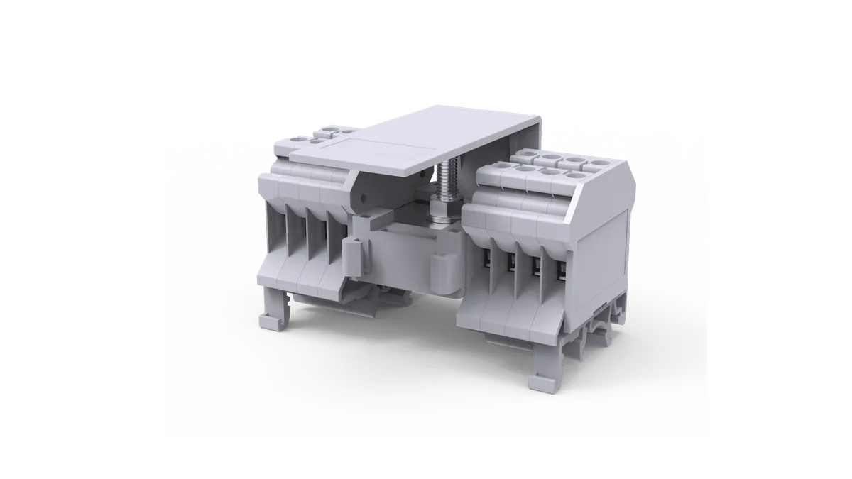  Blue 1×16mm² Input, 16×4mm² Output Distribution Block – CDB4/4BU