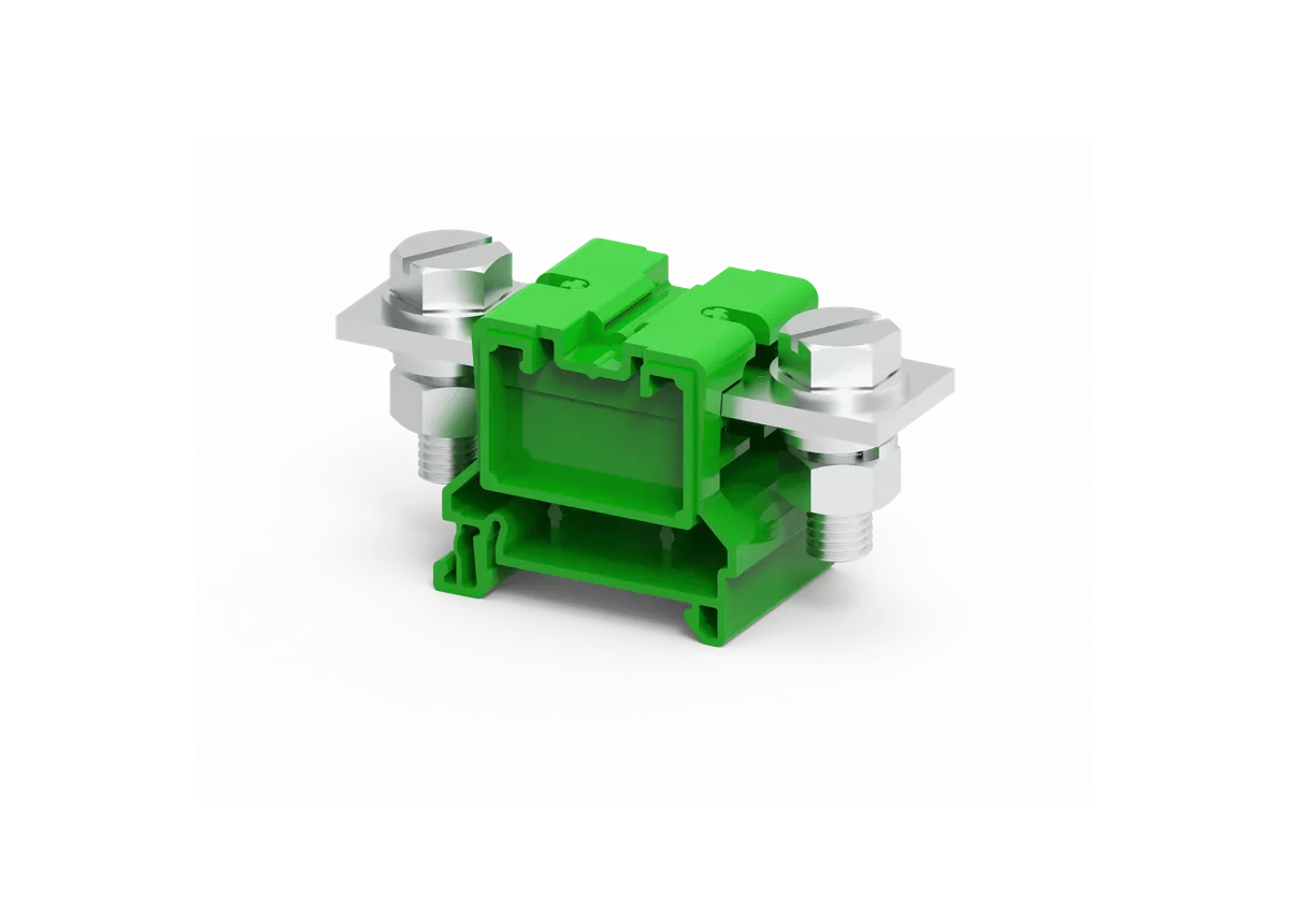 50mm² Feed Through Bolt & Nut Terminal Block Green – CBB35/50GN