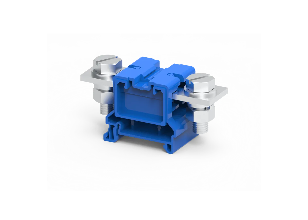 185mm² Feed Through Bolt & Nut Terminal Block Blue – CBB185BU