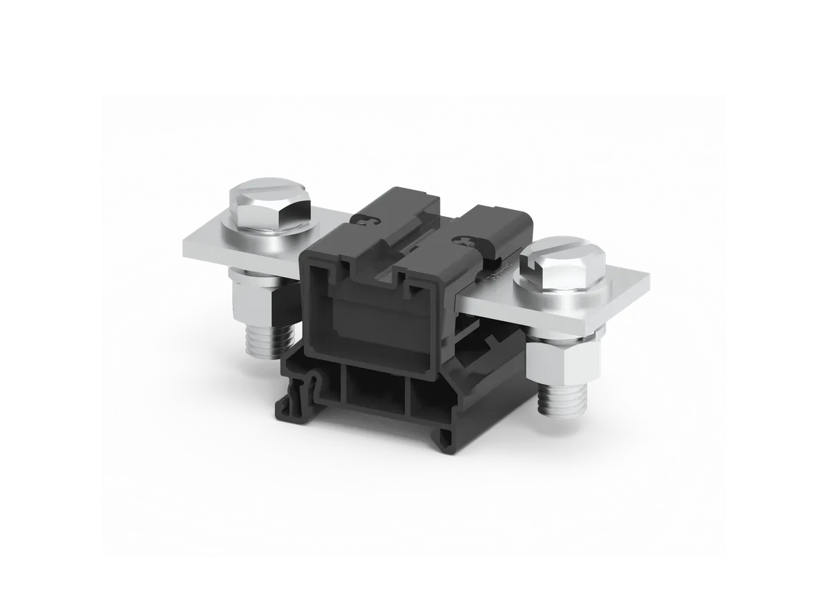 120mm² Feed Through Bolt & Nut Terminal Block Black – CBB120BK