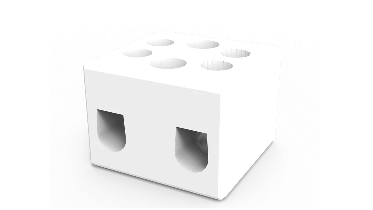 4mm² 2-Pole Ceramic Terminal Block with Mounting Hole – CB6/2H