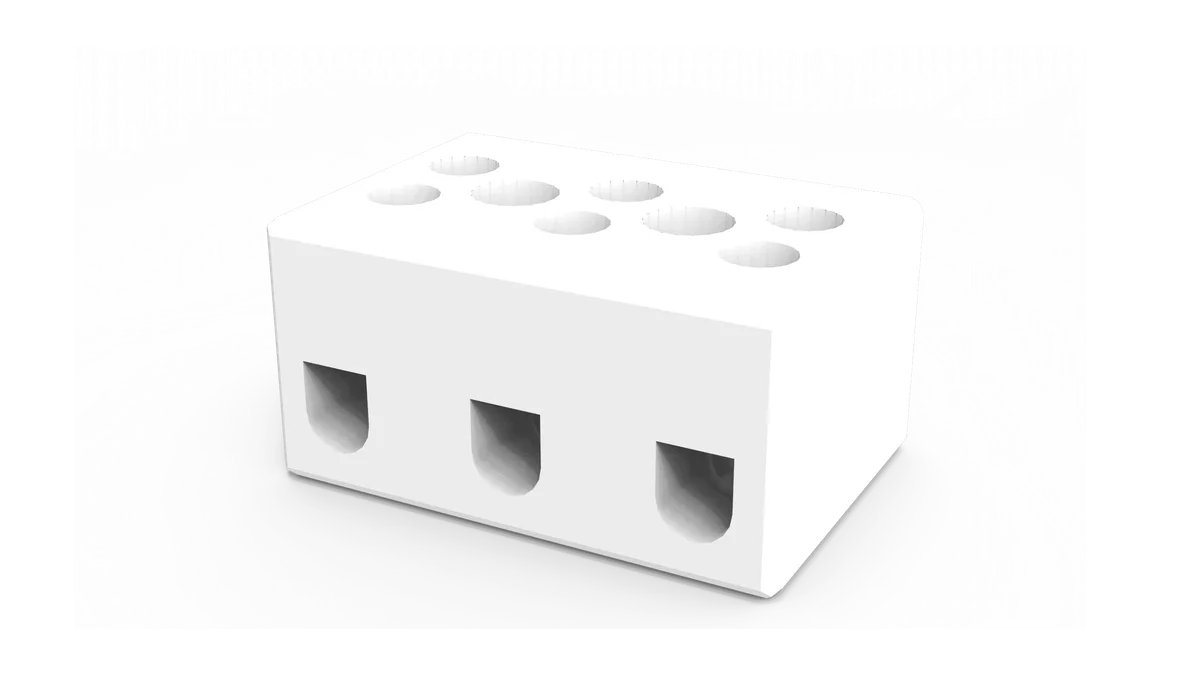 2.5mm² 3-Pole Floating Type Ceramic Terminal Block – CB4/3
