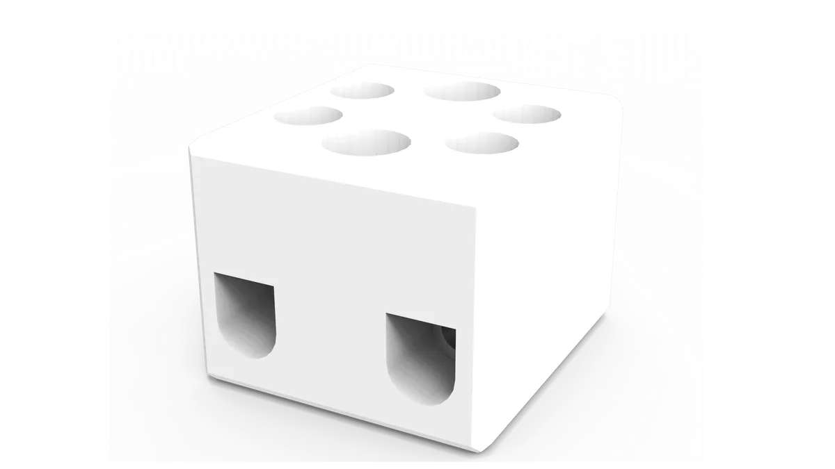 2.5mm² 2-Pole Ceramic Terminal Block with Mounting Hole – CB4/2H