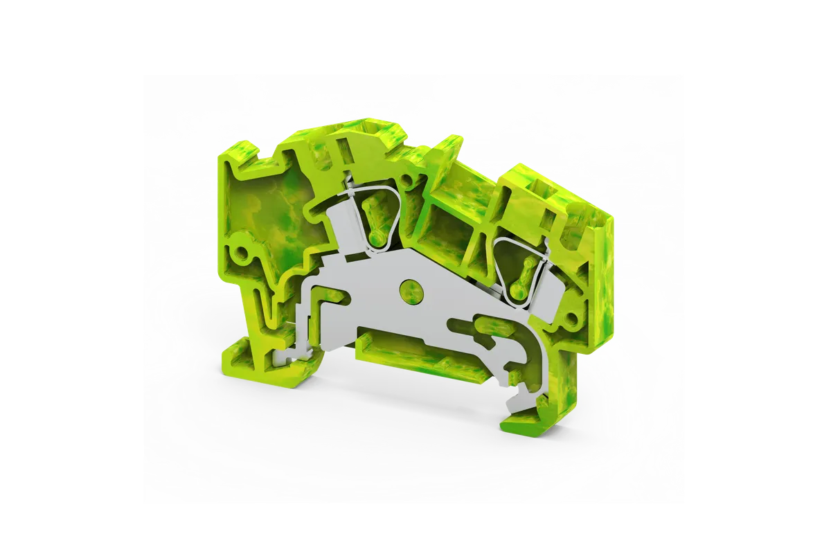 4mm² Angular Feed Through Spring Clamp Grounding Terminal Block – AGT4