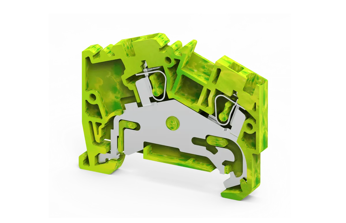 2.5mm² Angular Feed Through Spring Clamp Grounding Terminal Block – AGT2.5