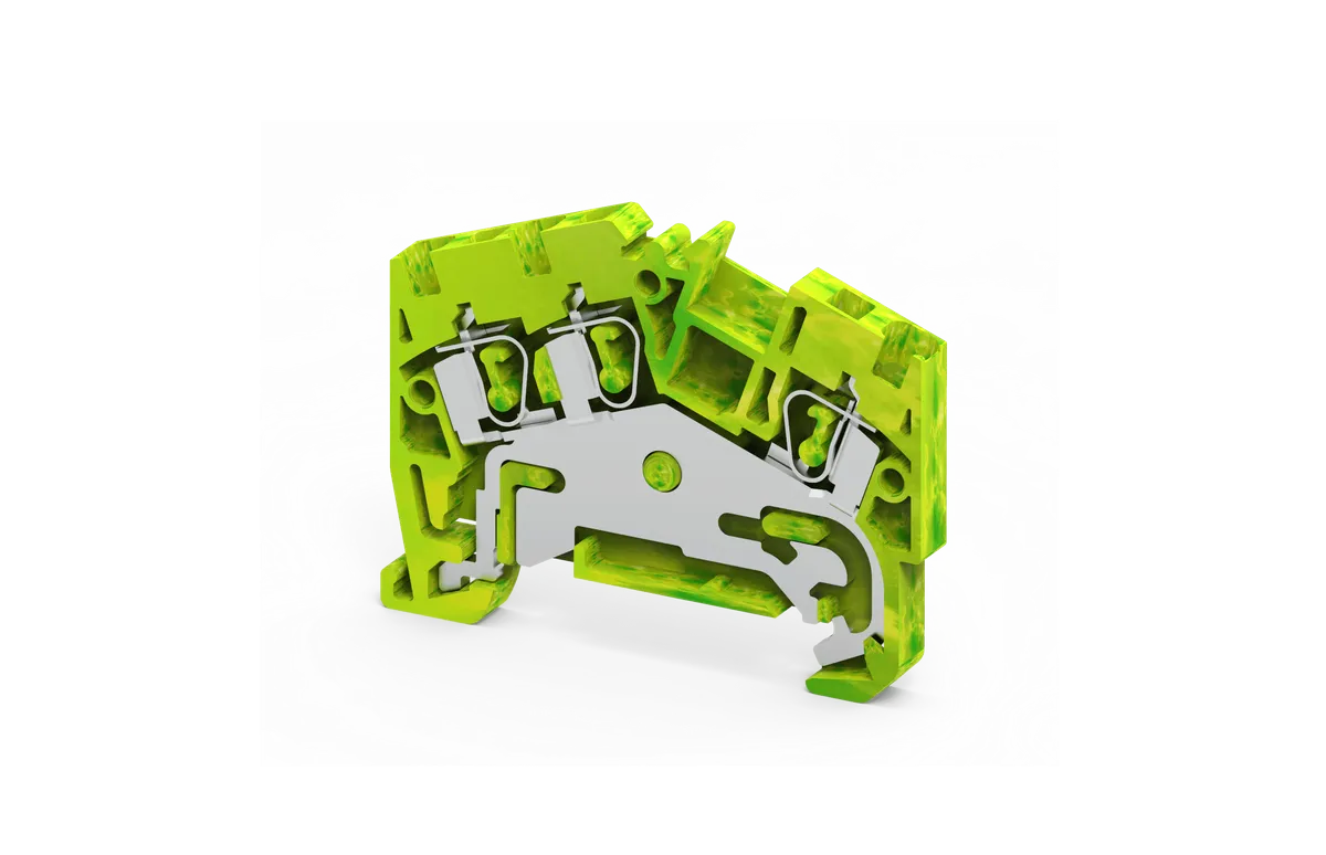 2.5mm² 3-Wire Angular Feed Through Spring Clamp Grounding Terminal Block – AGT2.5/3
