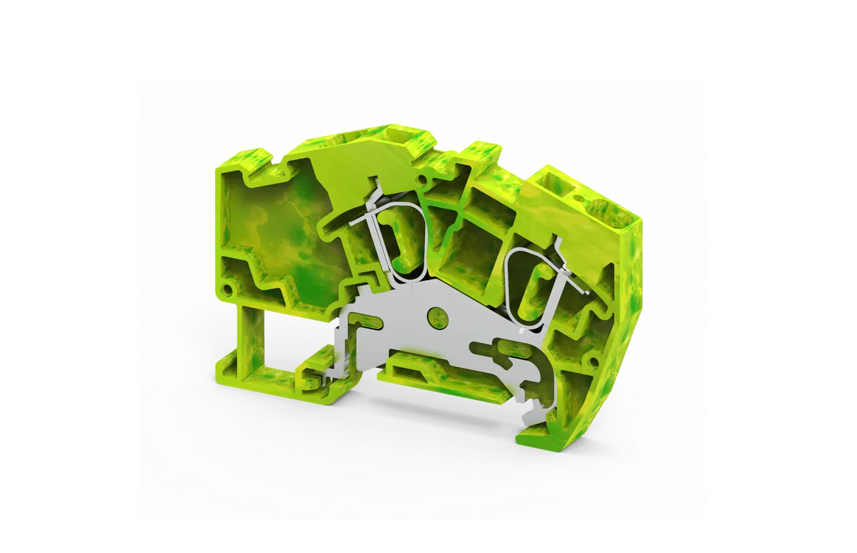 6mm² Angular Feed Through Spring Clamp Grounding Terminal Block – AGT6
