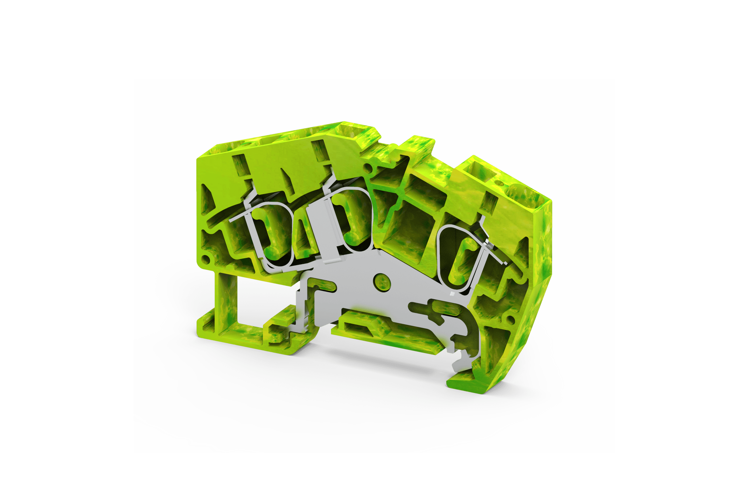 6mm² 3-Wire Angular Feed Through Spring Clamp Grounding Terminal Block – AGT6/3