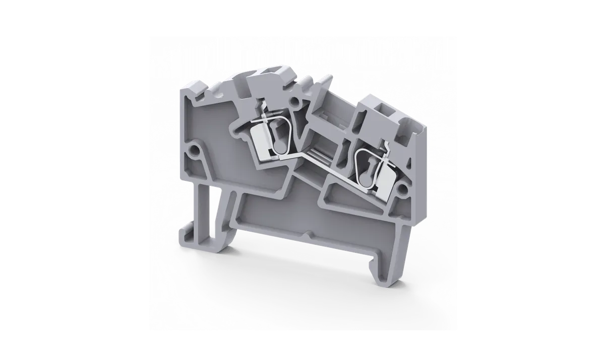 2.5mm² Angular Feed Through Spring Clamp Terminal Block – AS2.5