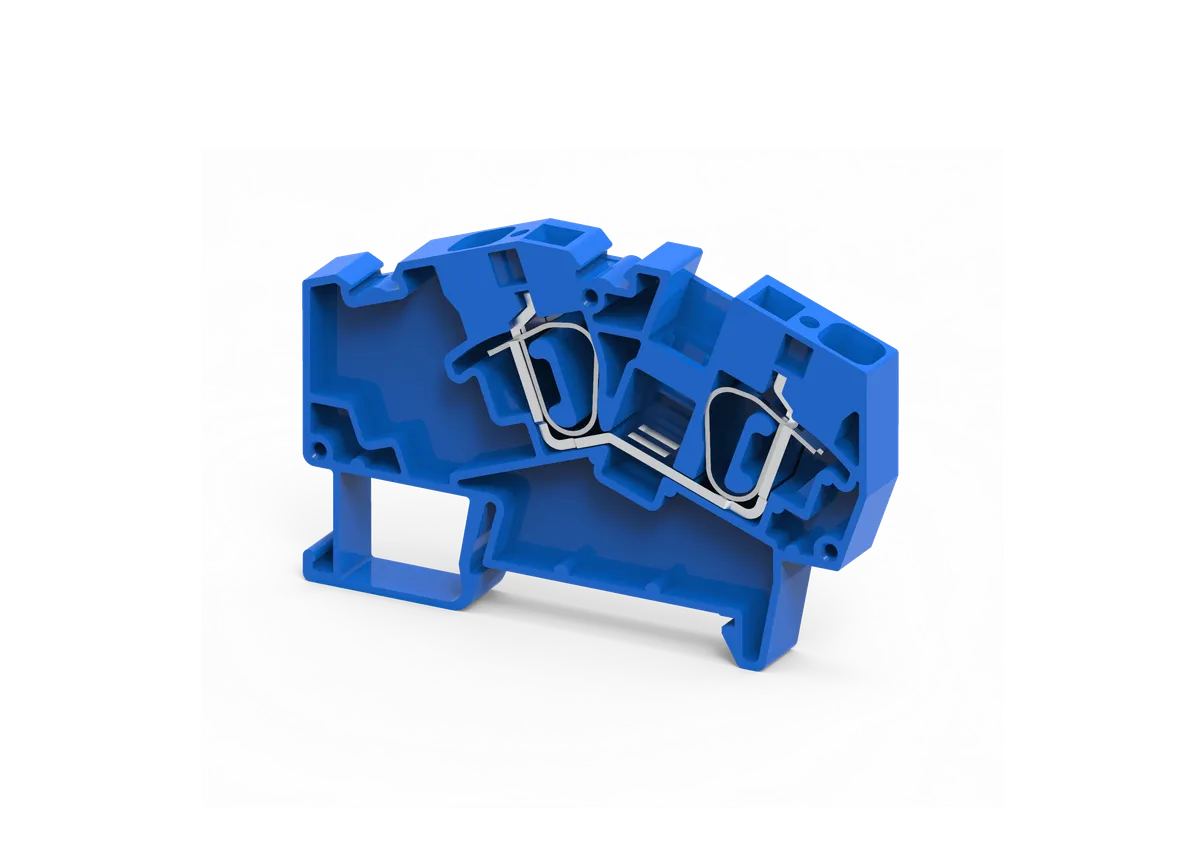 6mm² 3-Wire Angular Feed Through Spring Clamp Terminal Block – AS6/3