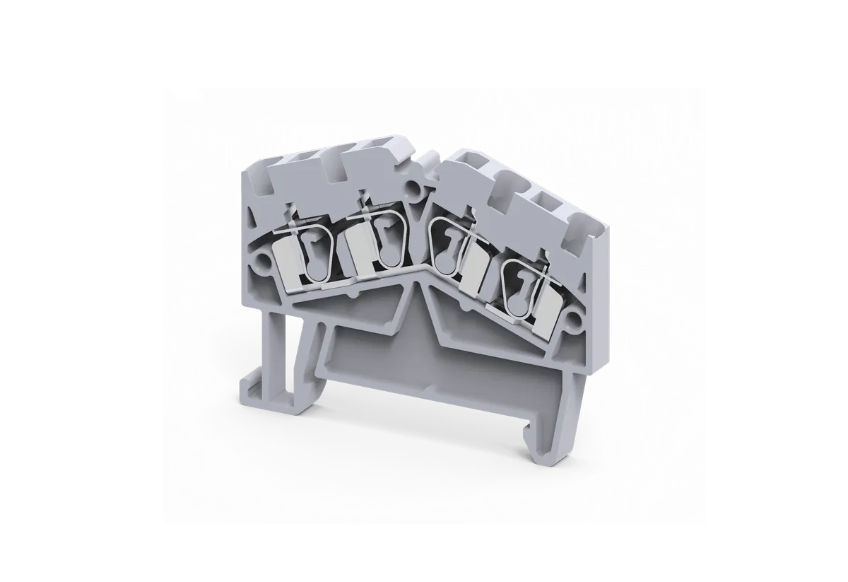 2.5mm² 4-Wire Angular Feed Through Spring Clamp Terminal Block – AS2.5/4