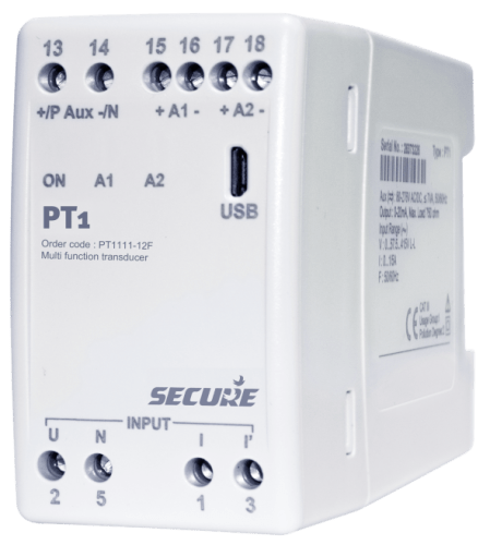 Single-phase, transducer, output 2 - PT1 8X1-121