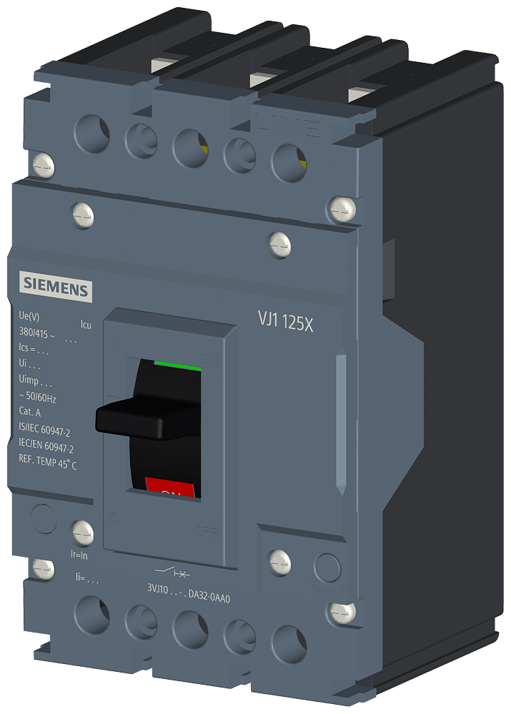 3VJ10 MCCB, Thermal Magnetic Trip Unit - 3VJ1002-3DA32-0AA0