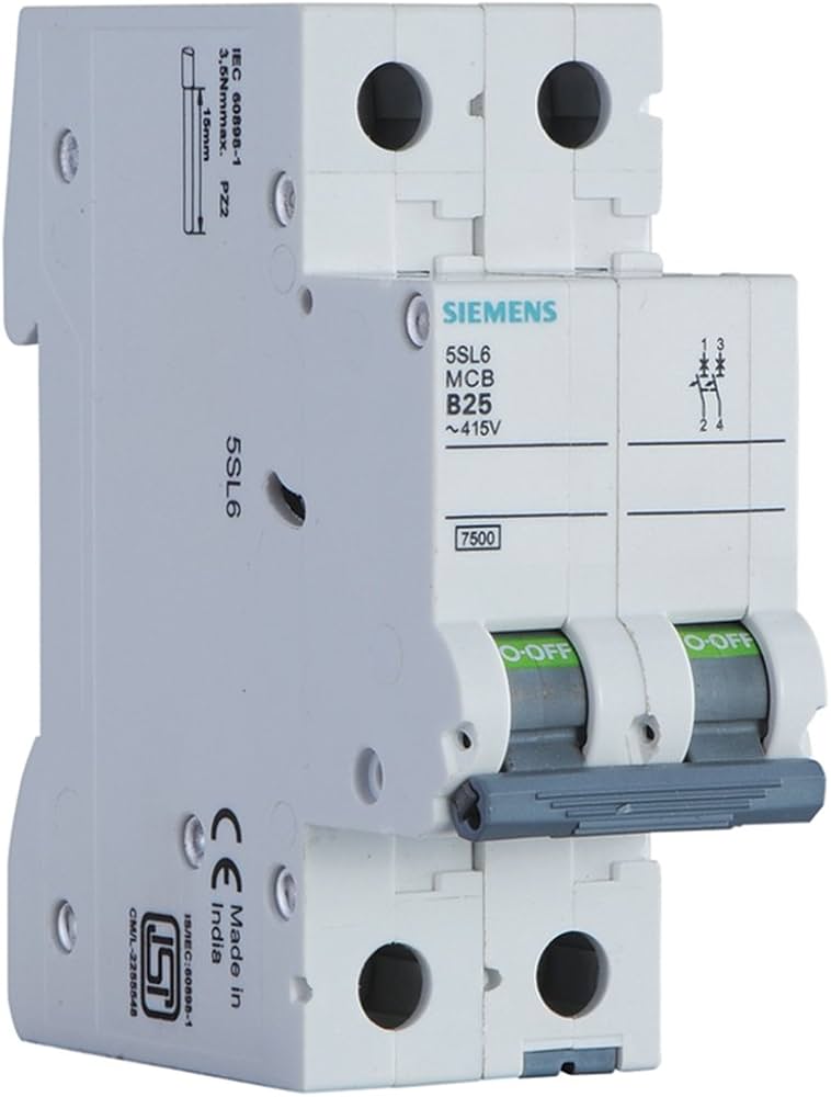 MCB 25A, 2P, 415V AC – 5SL6225-7RC