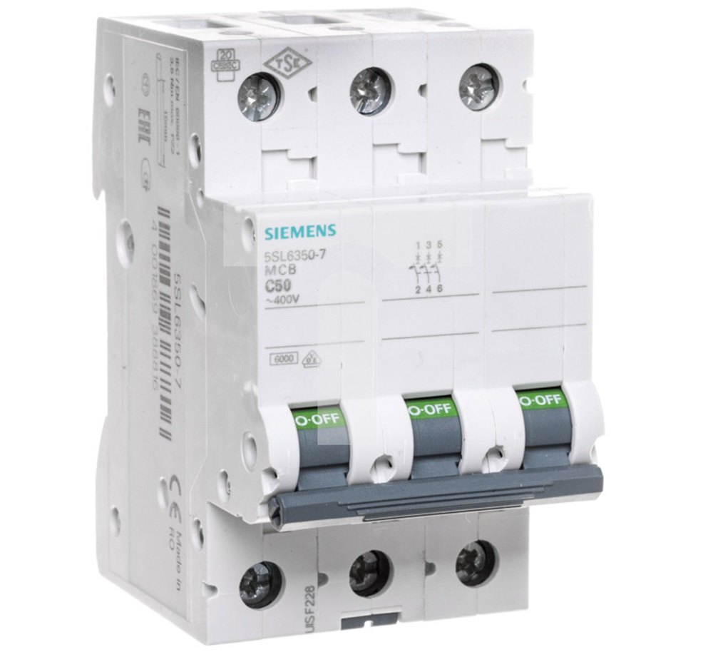 MCB 1A, 3P, 415V AC - 5SL6301-7RC