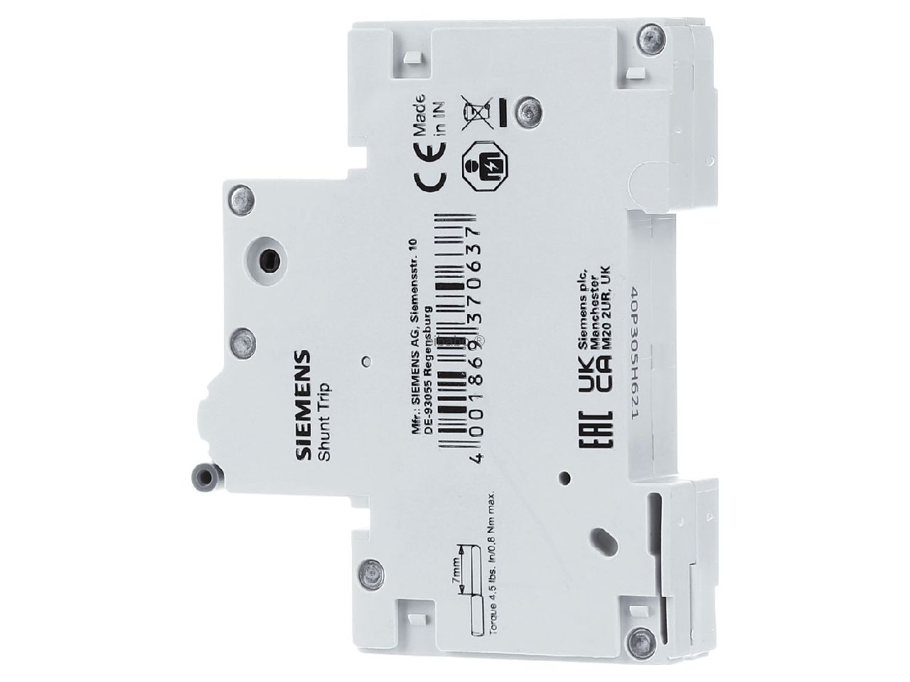 Shunt release (For 5SL5/5SL7/5SY/5SP4/5SV/5SU1/5SM2), 24...48V DC - 5ST3031