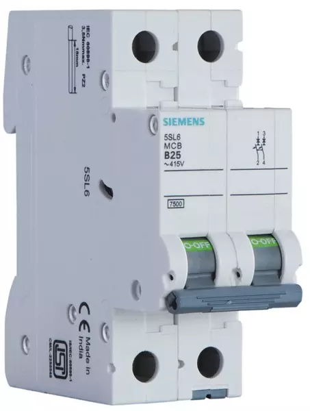Betagard Miniature Circuit Breaker (MCB), 2 Pole, C Curve for Reliable Circuit Protection – 5SL4250-7RCZ