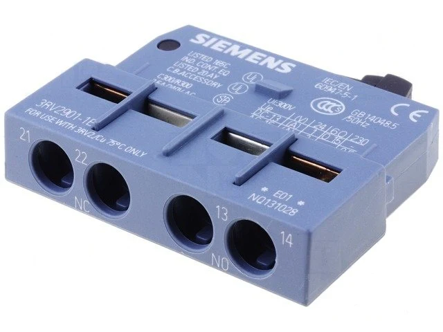 Auxiliary Contact Block for Motor Protection Circuit Breakers, SIRIUS Series - 3RV2901-1E