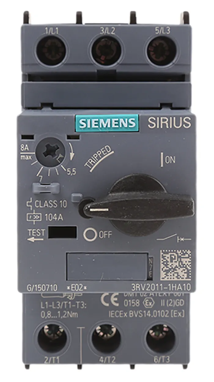 Motor Protection Circuit Breaker, SIRIUS 3RV2 Series, Thermal Magnetic Protection, Variant HA10 - 3RV2011-1HA10