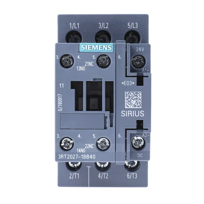 Power Contactors, SIRIUS 3RT2 Series, 3-Pole, Screw Terminals, AC-3 Duty, Coil Variant BF408K - 3RT2027-1BF408K