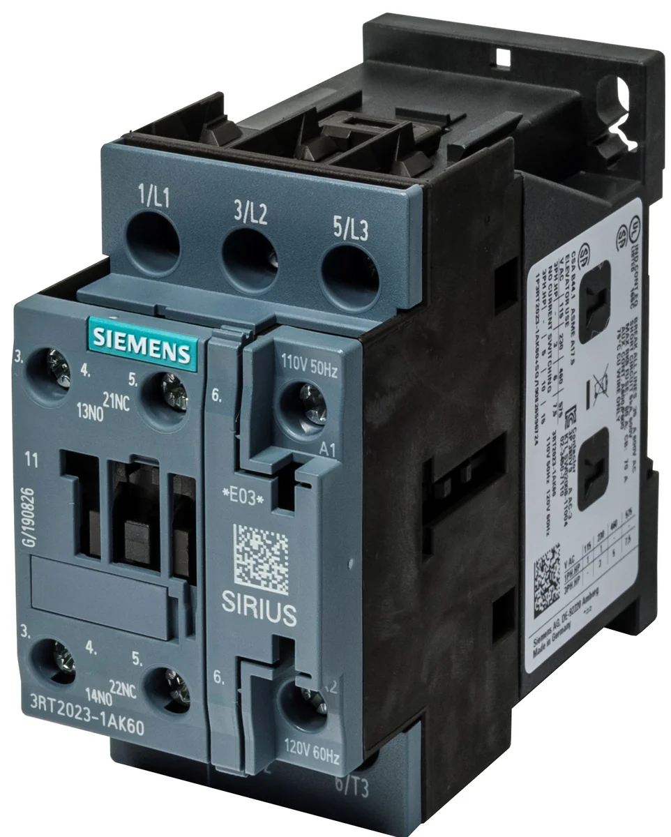 Power Contactors, AC-3 18A, 7.5kW/400V, AC Coil, 3-Pole, Screw Terminals, S0 Size - 3RT2023-1AH20