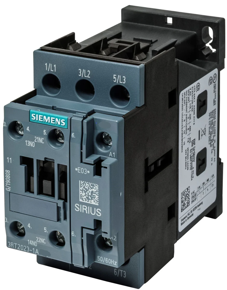 Power Contactors, AC-3 18A, 7.5kW/400V, AC Coil, 3-Pole, Screw Terminals, S0 Size - 3RT2023-1AG208K