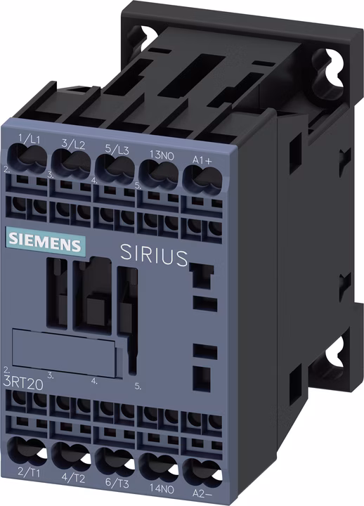 Power Contactors, AC-3 12A, 5.5kW/400V, 24V DC Coil, 3-Pole, Screw Terminals, S00 Size - 3RT2018-2XB412LA2