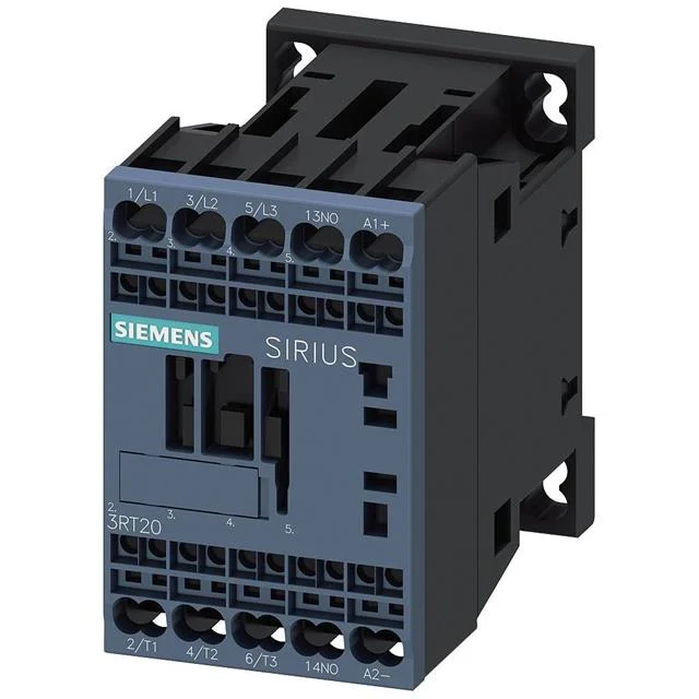 Power Contactors, AC-3 12A, 5.5kW/400V, 24V DC Coil, 1NO Auxiliary Contact, 3-Pole, Screw Terminals, S00 Size, Solid-State Compatible - 3RT2017-2XB410LA2